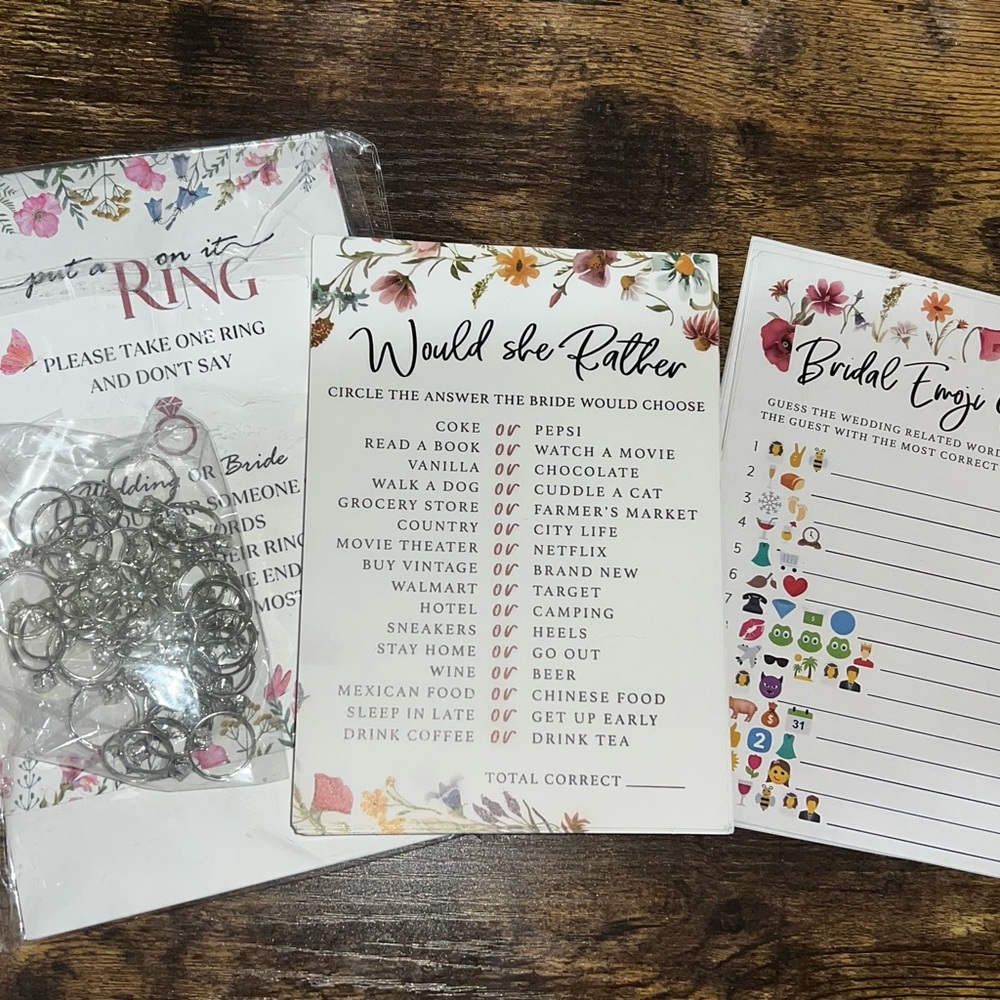 Bridal Game Set with Floral Design💐